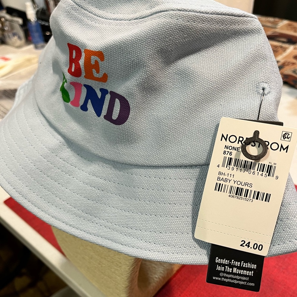 THE PHLUID PROJECT ‘BE KIND’ NWT BUCKET HAT ‘BABY YOUR’ GENDER NEUTRAL HAT